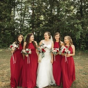 Azazie - Bonnie - Burgundy - Size 6